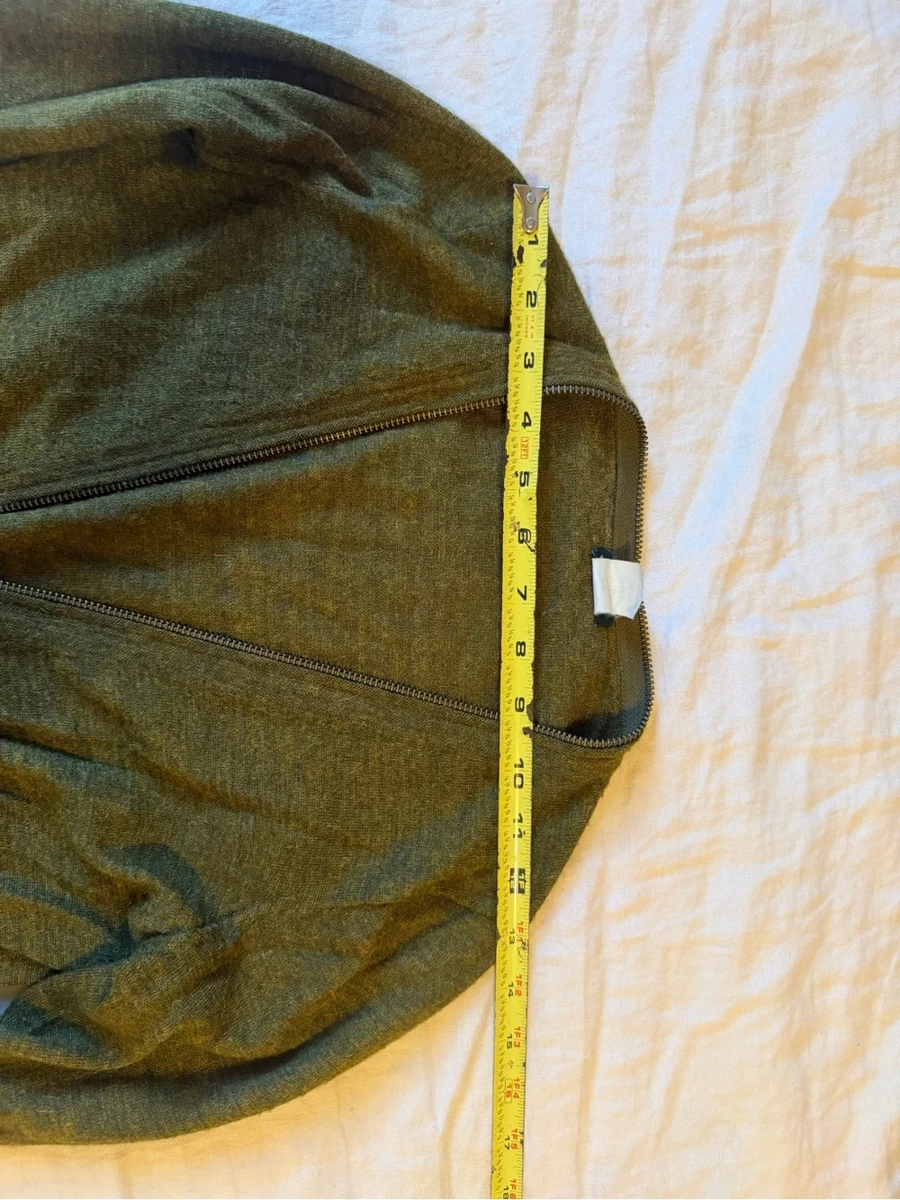 J. Crew Olive Green Zip-Up Cardigan Sweater